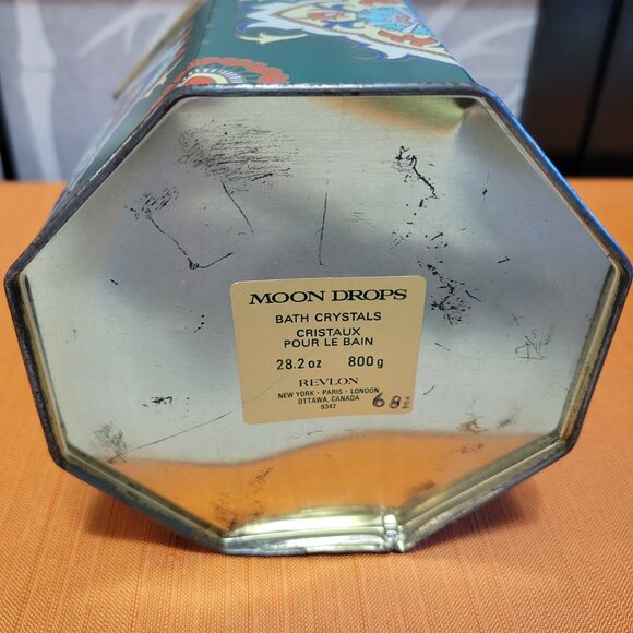 Vintage 80s Revlon Moon Drops Bathroom Tin Storage Container - Picture 6 of 6